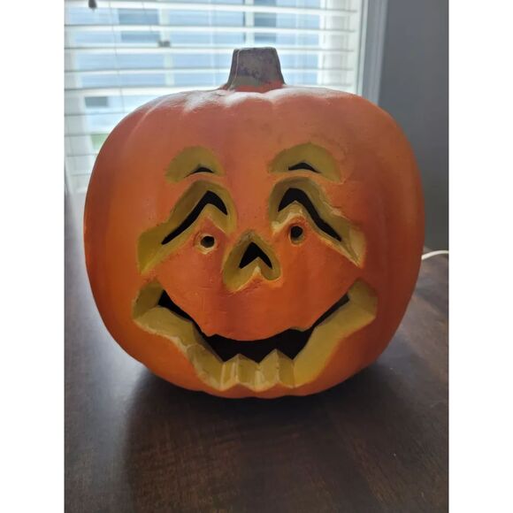 Light Up Kmart Vintage Jack-O-Lantern Hard Foam Material Tested/Works-8"x9" - Picture 2 of 8